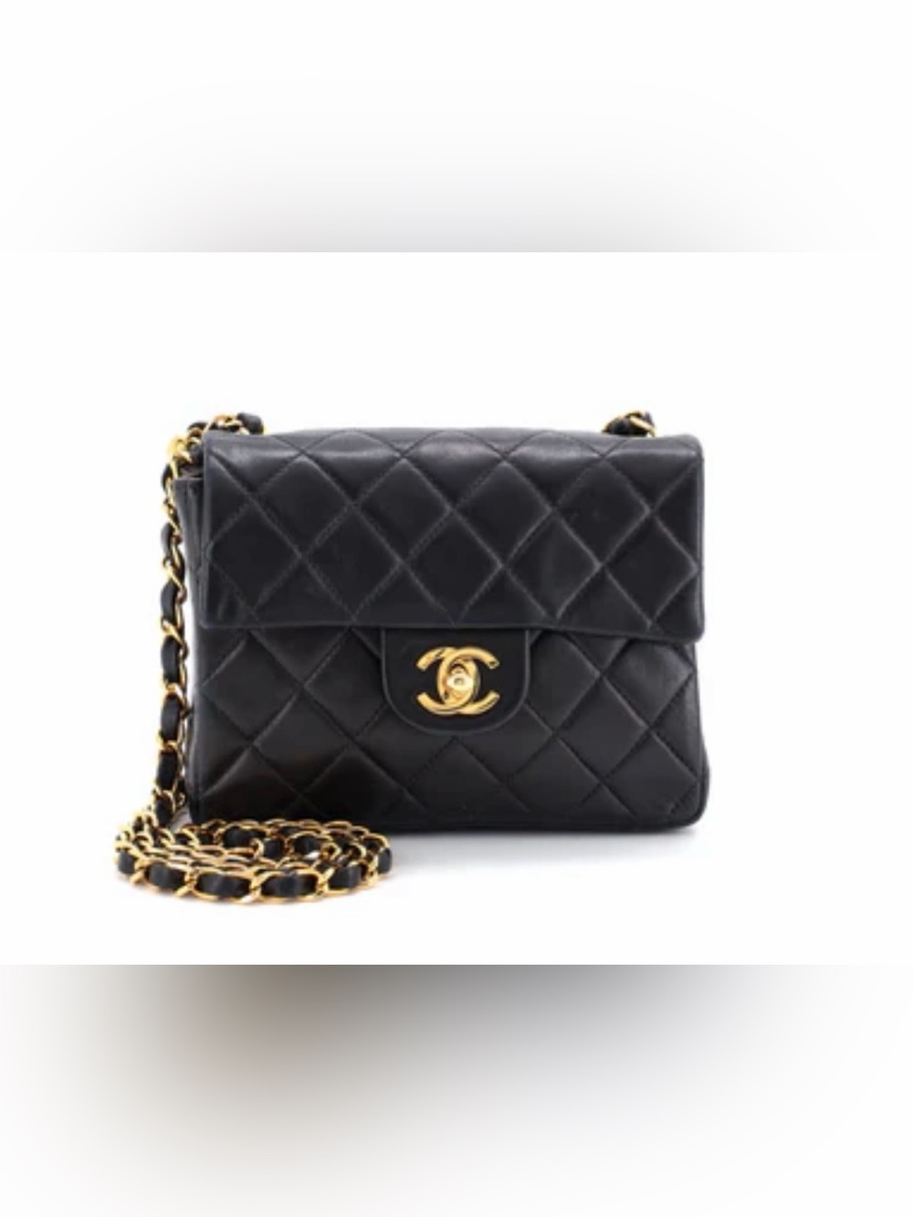 CHANEL Black Quilted Lambskin Flap Crossbody with Gold Hardware …medium!